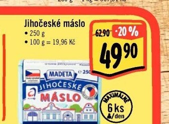 Máslo Jihočeské Madeta