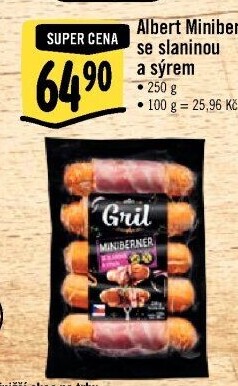 Miniberner se slaninou a sýrem Albert Gril