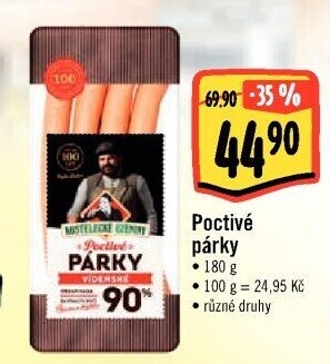 Párky poctivé Kostelecké uzeniny