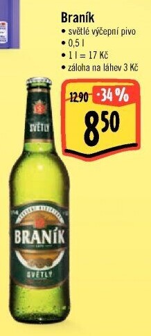 Pivo světlé výčepní 10° Braník