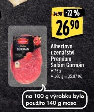 Salám Gurmán Albertovo uzenářství