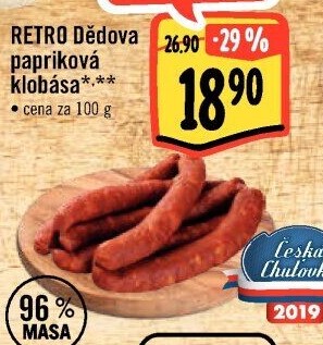 Dědova klobása papriková Albert Retro