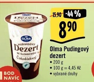 Dezert pudink se šlehačkou Olma