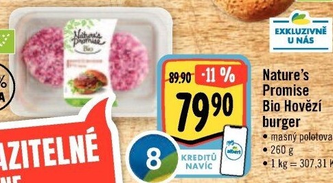 Hovězí burger Bio Nature'