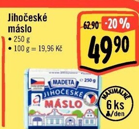 Máslo Jihočeské Madeta