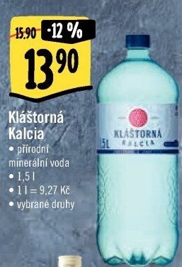 Minerální voda kalcia Kláštorná