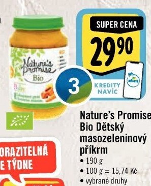 Příkrm masozeleninový Bio Baby Nature'