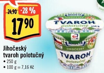 Tvaroh polotučný Jihočeský Madeta