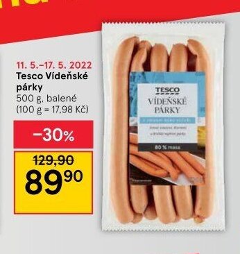 Tesco Vídeňské párky