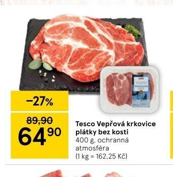 Tesco Vepřová krkovice plátky bez kosti