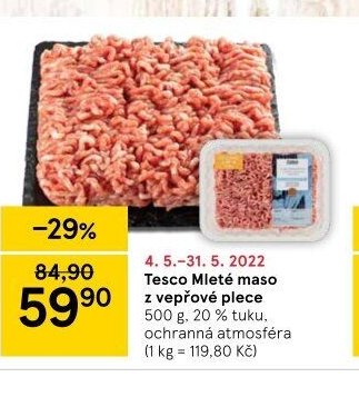 Tesco Mleté maso z vepřové plece