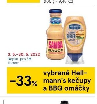 vybrané Hellmann's kečupy a BBQ omáčky