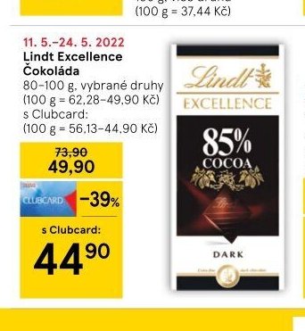 Lindt Excellence Čokoláda
