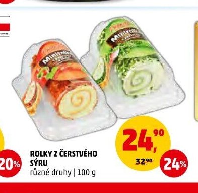 ROLKY Z ČERSTVÉHO SÝRU různé druhy | 100 g