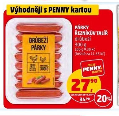 Párky řezníkův talíř drůbeží