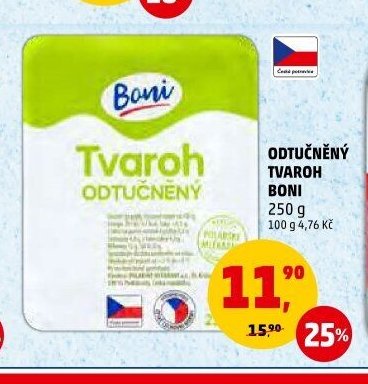Odtučněný tvaroh Boni