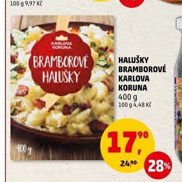 Bramborové halušky Karlova Koruna