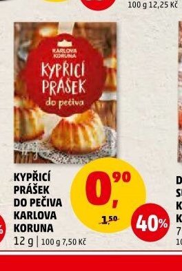 Kypřicí prášek do pečiva Karlova Koruna