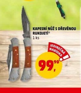 Kapesní nůž s dřevěnou rukojetí