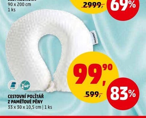 CESTOVNÍ POLŠTÁŘ Z PAMĚŤOVÉ PĚNY