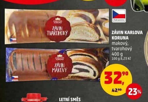 ZÁVIN KARLOVA KORUNA tvarohový a makový