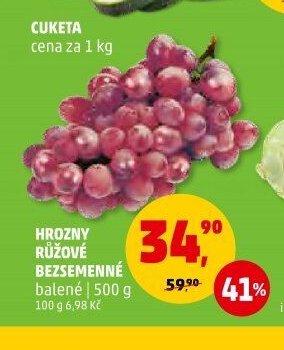 HROZNY RŮŽOVÉ BEZSEMENNÉ