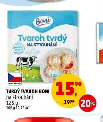 Tvrdý tvaroh Boni na strouhání