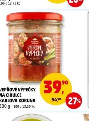 Vepřové výpečky na cibulce Karlova Koruna