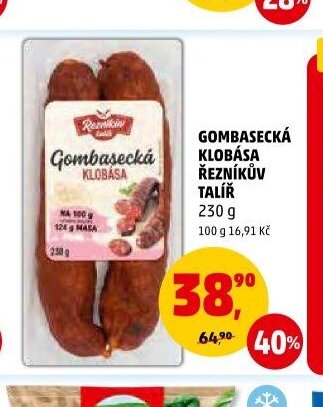Gombasecká klobása Řezníkův talíř