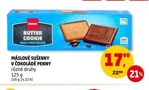 Máslové sušenky v čokoládě Penny