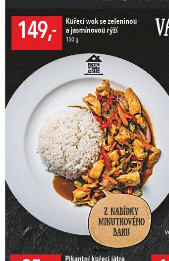 Kuřecí wok se zeleninou a jasmínovou rýží