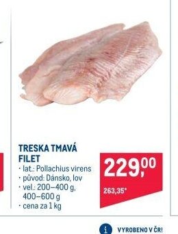 TRESKA TMAVÁ FILET