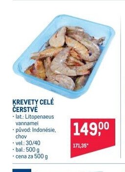 KREVETY CELÉ ČERSTVÉ