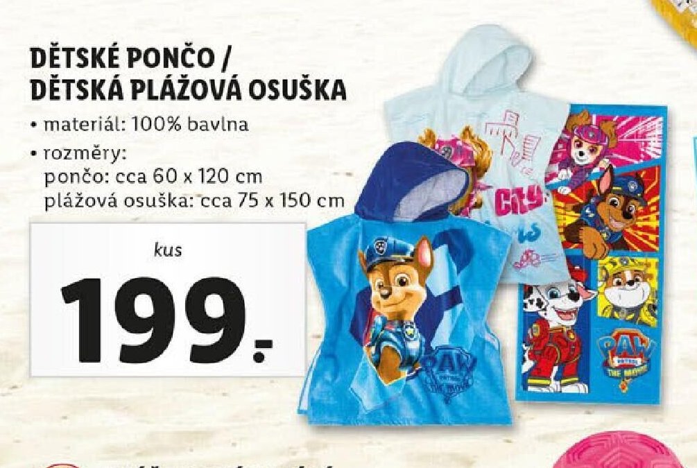 Dětské pončo / dětská plážová osuška