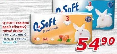 Toaletní papír 3vrstvý Q Soft