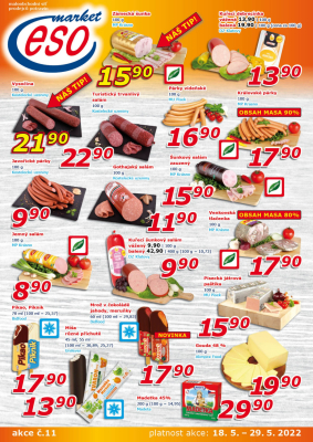akční leták ESO MARKET 18.5.2022-29.5.2022