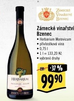 Vína Herbarium Moravicum Zámecké vinařství Bzenec - pozdní sběr