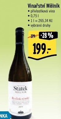 Vína Školní statek Mělník - přívlastková