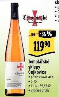Vína Templářské sklepy Čejkovice - přívlastková