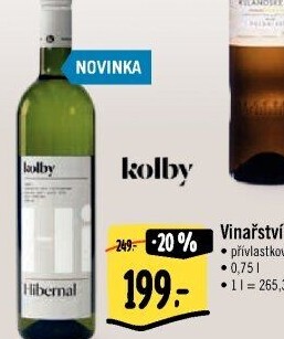 Vína Vinařství Kolby - přívlastková