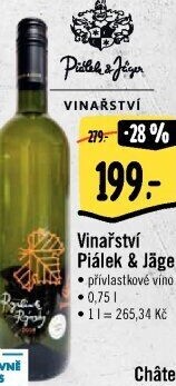 Vína Vinařství Piálek a Jäger - přívlastková
