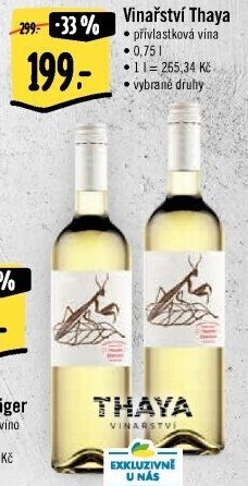 Vína Vinařství Thaya - přívlastková
