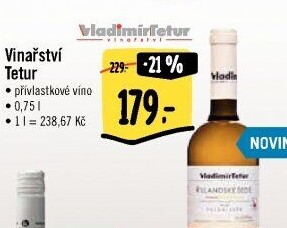 Vína Vinařství Vladimír Tetur - přívlastková