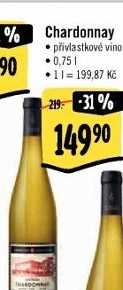 Víno Chardonnay Sommelier Collection - přívlastkové