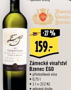 Víno Ego Zámecké vinařství Bzenec - přívlastková