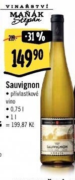 Víno Sauvignon Sommelier Collection - přívlastkové
