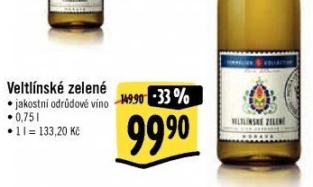 Víno Veltlínské zelené Sommelier Collection