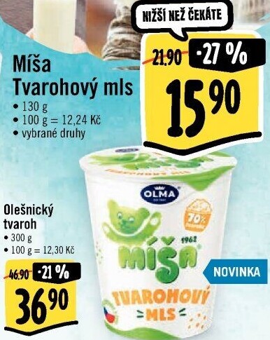 Dezert Tvarohový mls Míša Olma