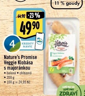 Klobása s majoránkou Veggie Nature'