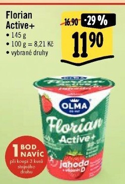 Ochucený jogurt Florian Active+ Olma